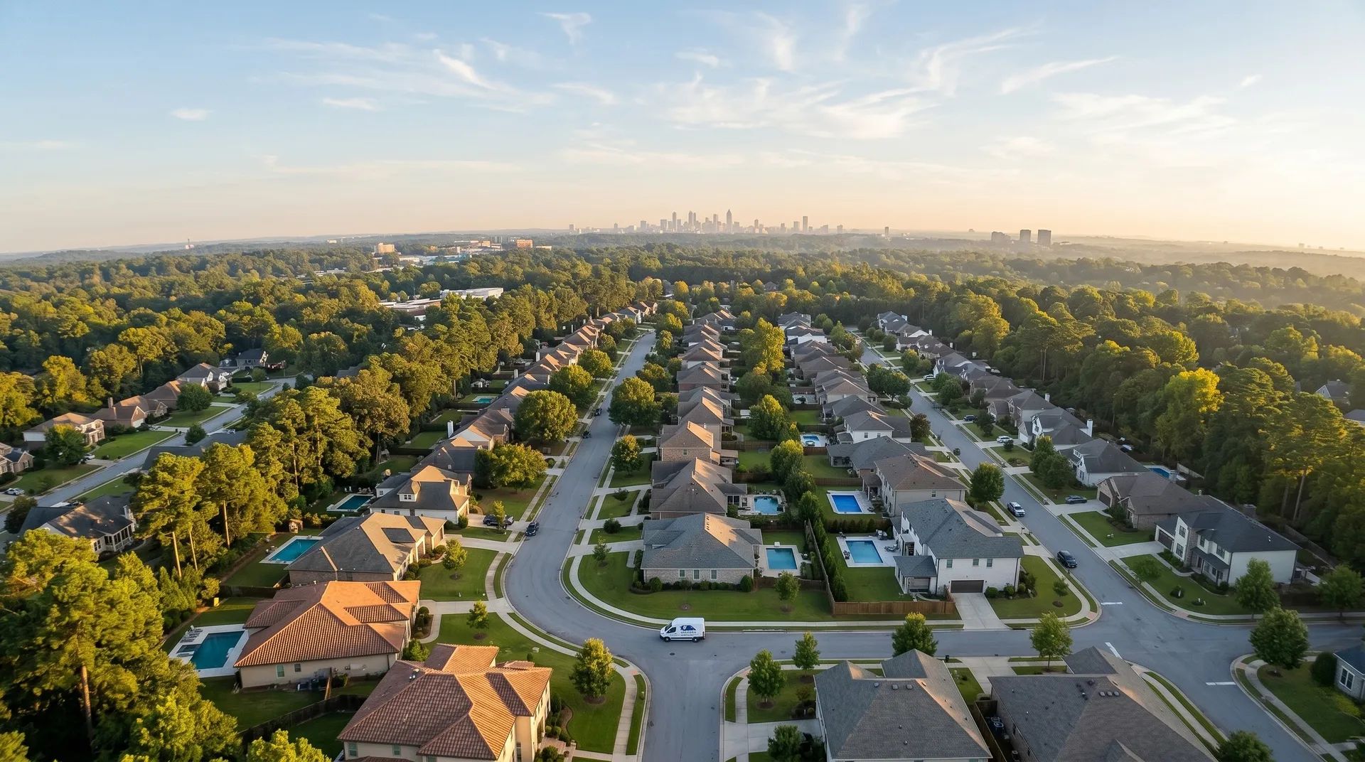 Aerial view of Atlanta neighborhood